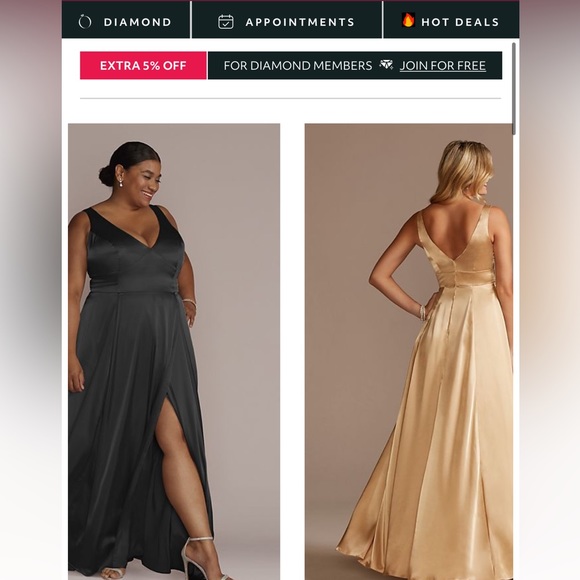 David’s Bridal Long V neck tank ful - Picture 1 of 2